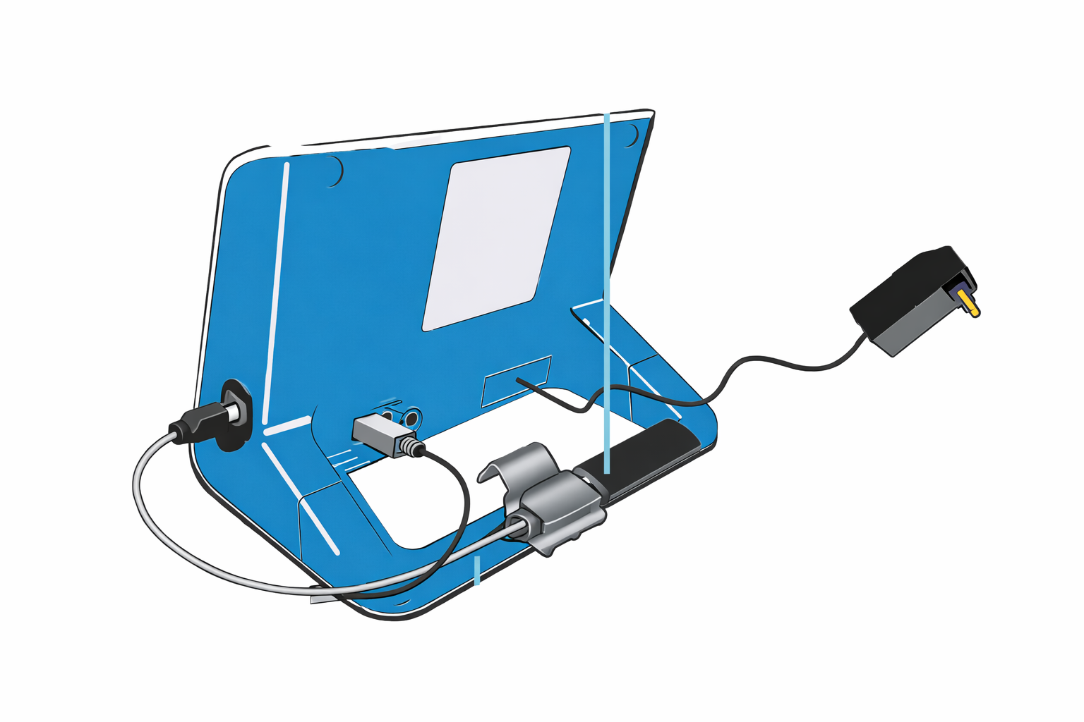 Branchement du Merlin@home - port USB et câble d'alimentation